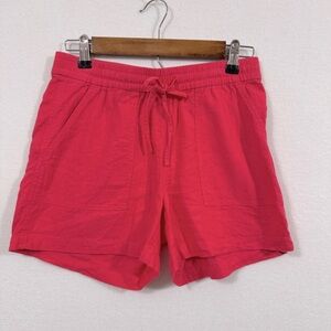 J. Crew Seaside Linen Blend Elastic Drawstring Pink Shorts Size XXS